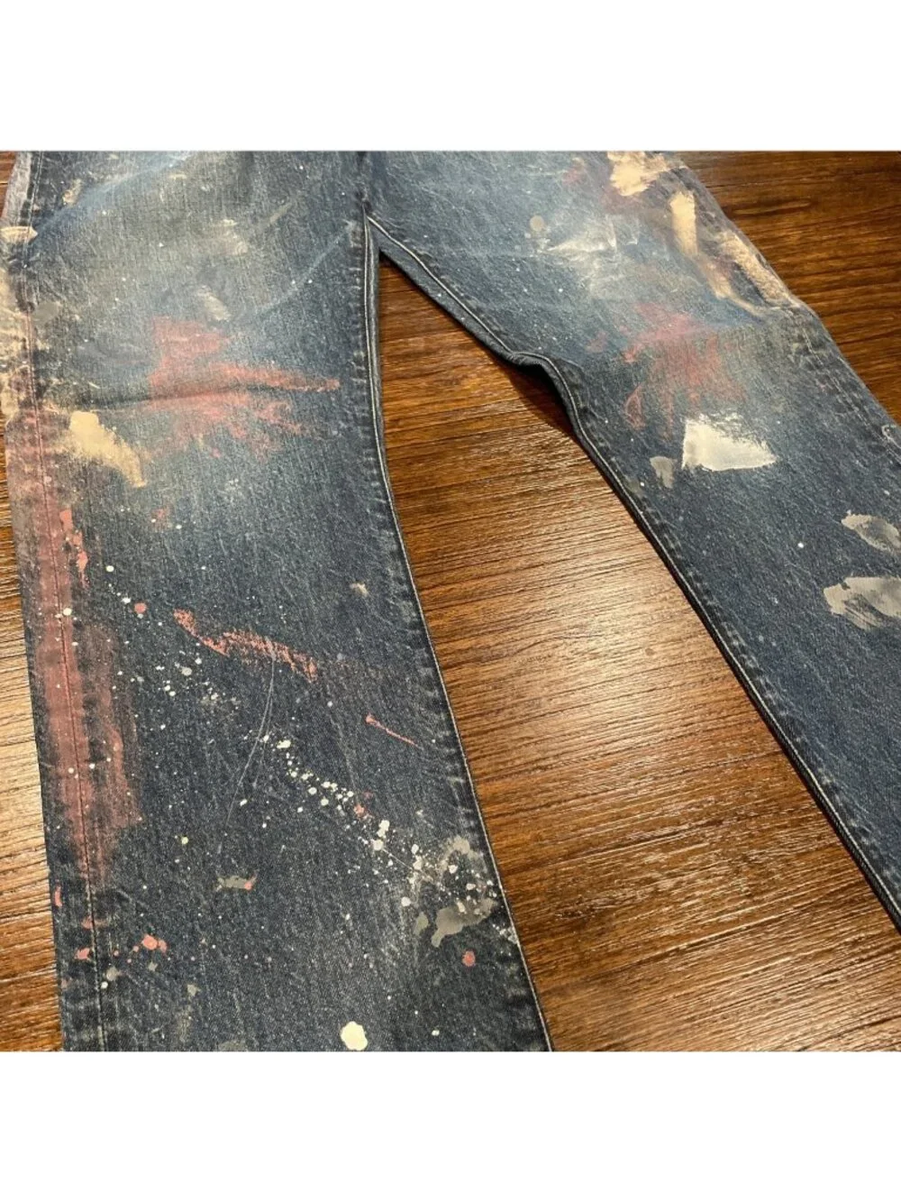 AG-ED Owens Athletic Jean Mens 32x33 Paint Splatter Festival Grunge Distressed